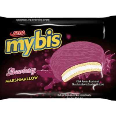 Azra Biscuit Mybis Strawberry Coated Marshmellow 25 gr