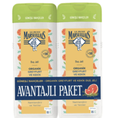 Le Petit Marseiliais Organic Grapefruit and Thyme Shower Gel Advantage Pack 2x400 ml