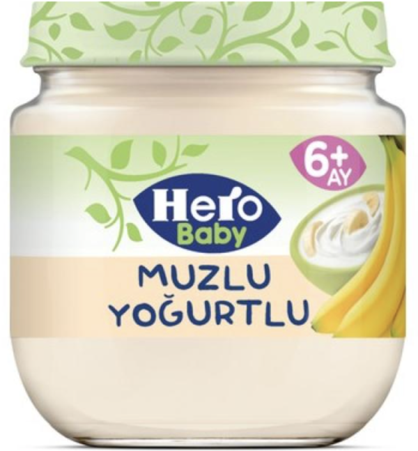 Hero Bebek Food Kavanoz Muz & Yoghurt  125 gr