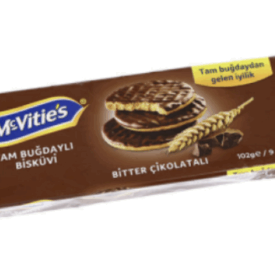 Mc Vitie's Whole Wheat Biscuit Coated Bitter  102 gr