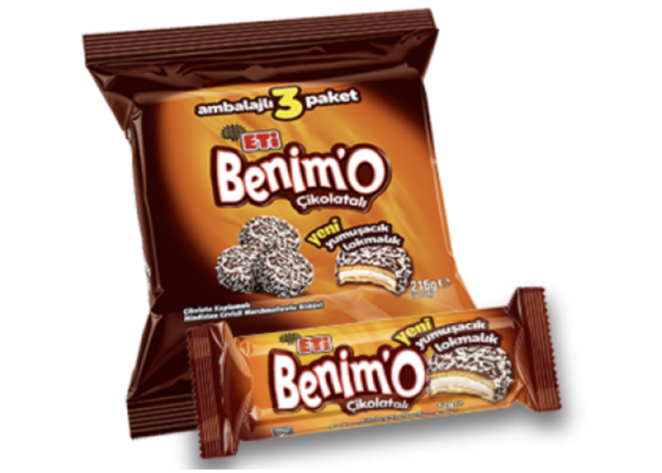 ETİ Benim'o Coated Marshmallow Ve Hindistan Cevizi Biscuit Bag  72 gr