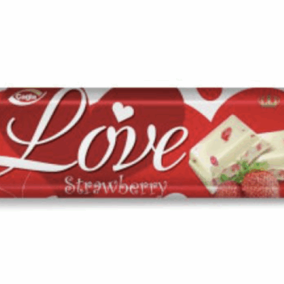 Çağla Love White Compound Chocolate With Strawberry Part 25 gr