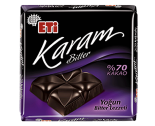 ETİ Karam Bitter Chocolate İle 70% Cocoa 80 gr