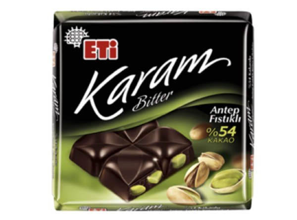 ETİ Karam Bitter Chocolate İle 54% Cocoa Ve Pistachio 80 gr