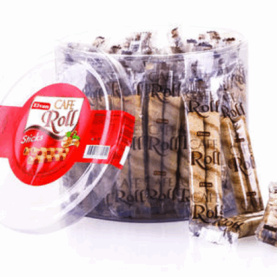 Elvan Cafe Roll Sticks Hazelnut Roll Wafer 12 Gr