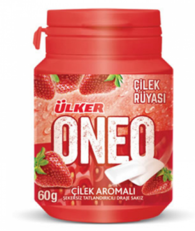 Ülker Oneo Strawberry Bottle Dragee Gum 60 gr