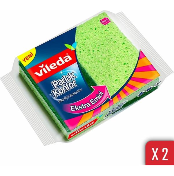 Vileda Gloss Comfort Corrugated Sponge 2 adet