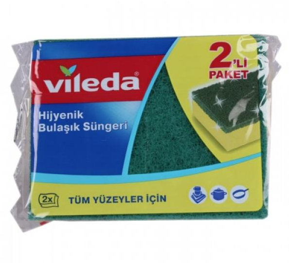 Vileda Green Corrugated Sponge 2 adet