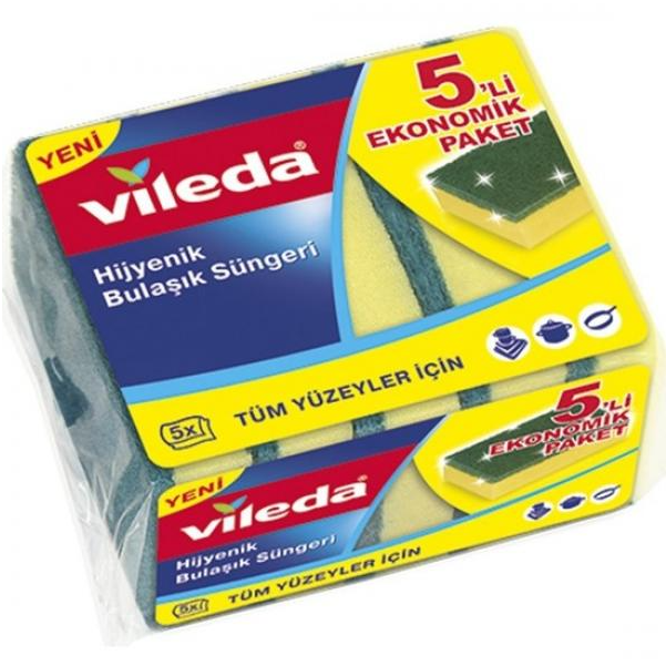 Vileda Green Flat Sponge Economic Packet  5 adet