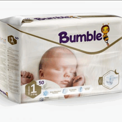 Bumble Diapers Twin Package No 1 (2-5) 50 Pcs X5