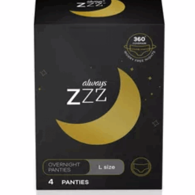 Always ZZZ Disposable Overnight Period Underwear for Women Size L 4 pc