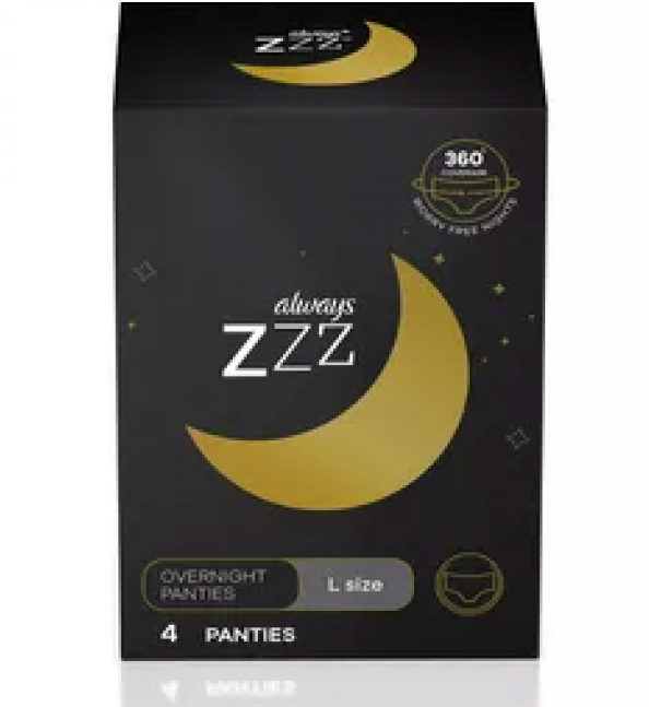 Always ZZZ Disposable Overnight Period Underwear for Kadın Beden Lt 4 adet