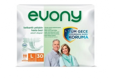 Evony Adult Diapers Large  30 pc