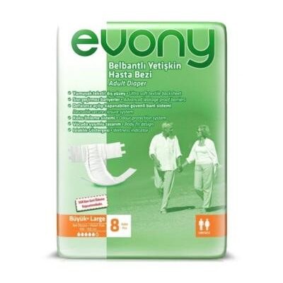 Evony Adult Diapers Large  8 pc