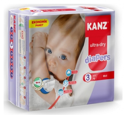 Kanz Diapers Ultra Package No:3 (4-9) 34 Pcs