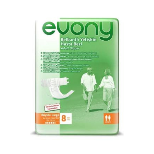 Evony Adult Diapers Large  8 adet