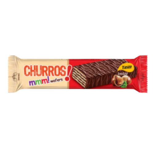 Akay Churros Compound Chocolate Coated Wafer İle Fındıklı Krem 25 gr