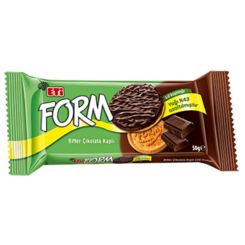 ETİ Form Chocolate Covered Biscuit İle Fibre 50 gr