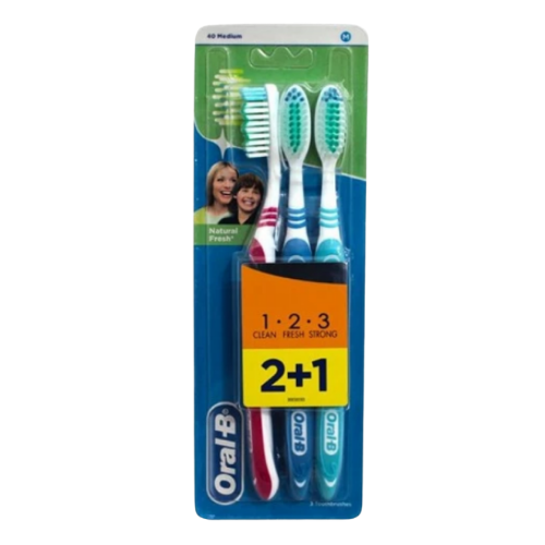 Oral B 3 Doğal Taze Diş Fırçası  2+1 pcs