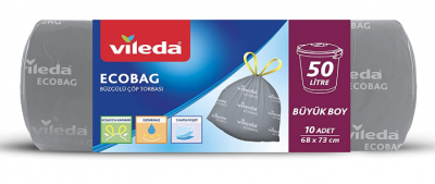 Vileda Ecobag Drawstring Garbage Bag Large Beden 10 pcs
