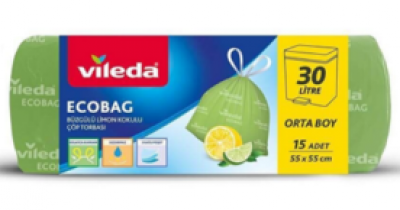 Vileda Ecobag Drawstring Limon Scented Garbage Bag Medium Beden 15 pcs